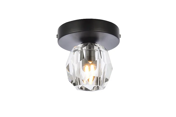 Elegant Eren 1 Light Black Flush Mount 3505F5BK
