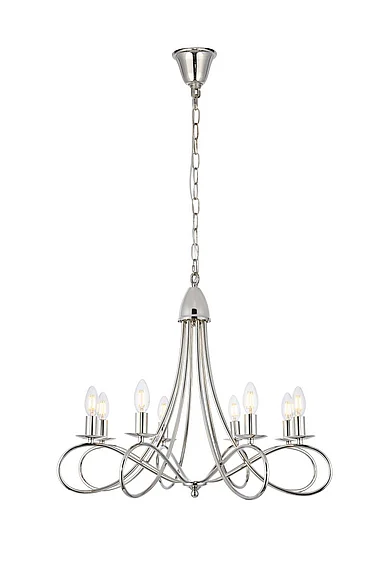 Elegant Lyndon 8 Light Polished Nickel Pendant 1452D28PN