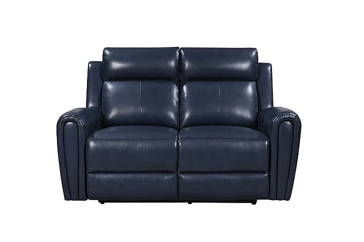Leather Italia USA Jonathan P1 Loveseat in Blue 1712-E3215-027378LV