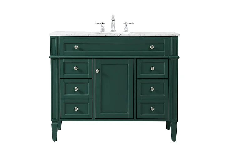 Elegant 42 In. Single Bathroom Vanity in Green VF12542GN