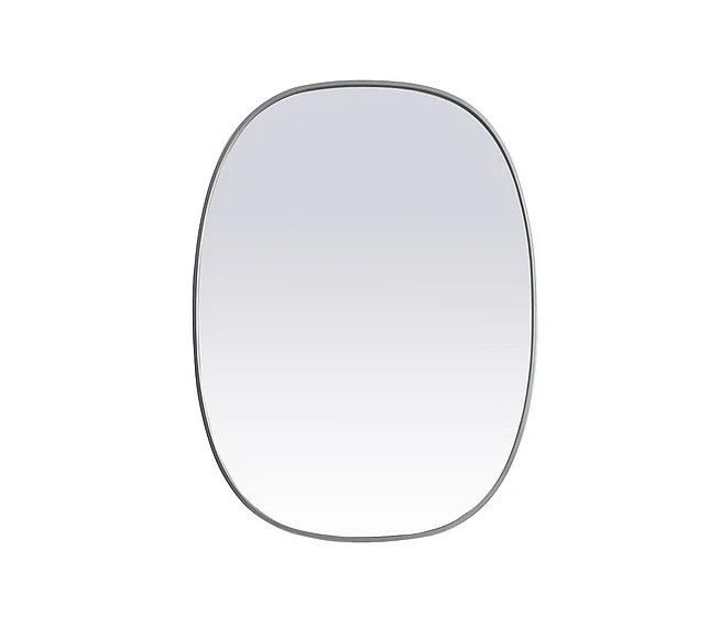 Elegant Metal Frame Oval Mirror 30X40 In. in Silver MR2B3040SIL