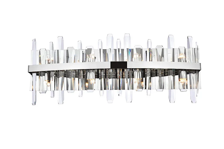 Elegant Serena 30 In. Crystal Bath Sconce in Chrome 2200W30C