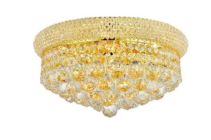 Elegant Primo 8 Light Gold Flush Mount Clear Royal Cut Crystal V1800F16G/RC