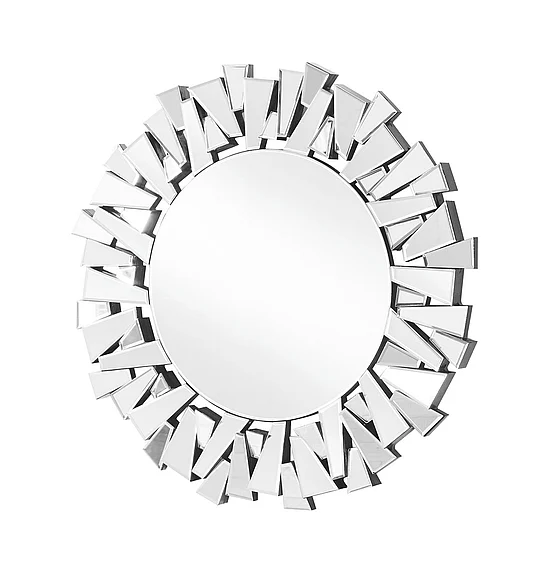 Elegant Sparkle 39.5 In. Contemporary Round Mirror in Clear MR9132