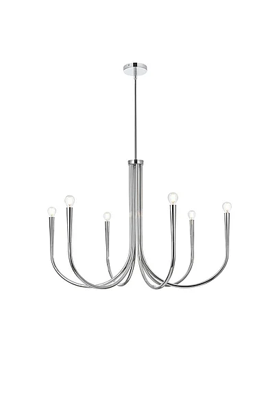 Elegant Layne 36 In. Chandelier in Chrome LD722D36C