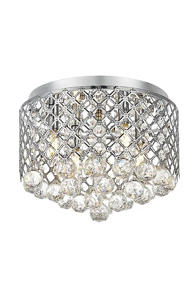 Elegant Tully Collection Flushmount D13.5 H9.4 LT:4 Chrome Finish LD5010F13C