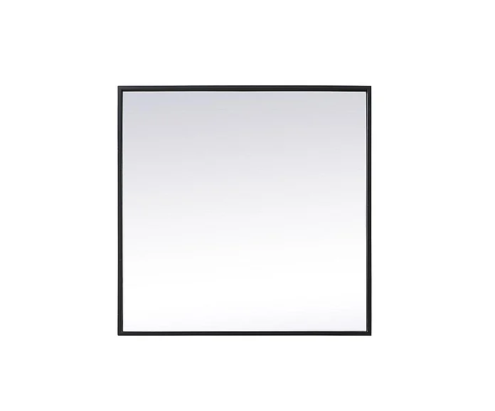 Elegant Metal Frame Square Mirror 24 In. in Black MR42424BK