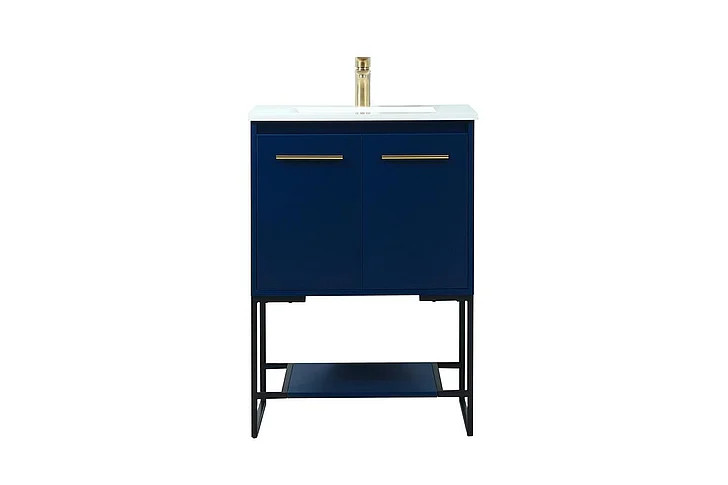 Elegant 24 In. Single Bathroom Vanity in Blue VF42524MBL