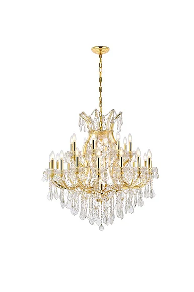 Elegant Maria Theresa 24 Light Gold Chandelier Clear Royal Cut Crystal 2800D36G/RC