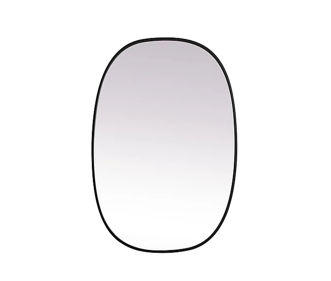 Elegant Metal Frame Oval Mirror 27X40 In. in Black MR2B2740BLK