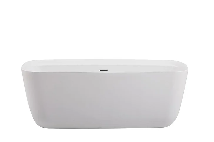 Elegant 67 In. Soaking Bathtub in Glossy White BT10567GW