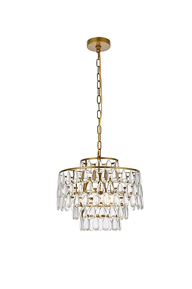 Elegant Mila 16 In. Pendant in Brass 1102D16BR