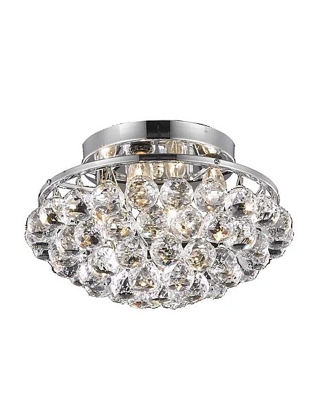 Elegant Corona 4 Light Chrome Flush Mount Clear Royal Cut Crystal V9805F14C/RC CLOSEOUT