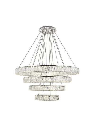 Elegant Monroe Integrated Led Chip Light Chrome Chandelier Clear Royal Cut Crystal 3503G41C