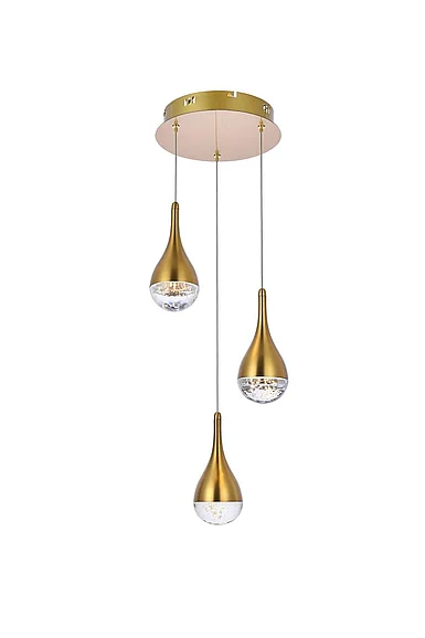 Elegant Amherst 10 In. Led Pendant in Satin Gold 3803D12SG
