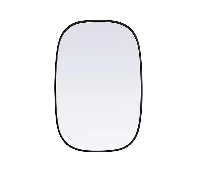 Elegant Metal Frame Oval Mirror 24X36 In. in Black MR2B2436BLK