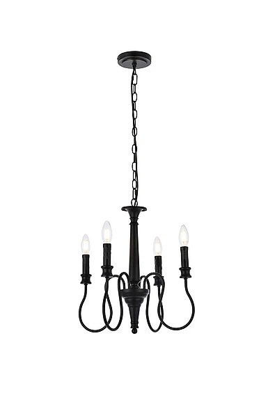 Elegant Flynx 4 Lights Pendant in Black LD7043D17BK CLOSEOUT