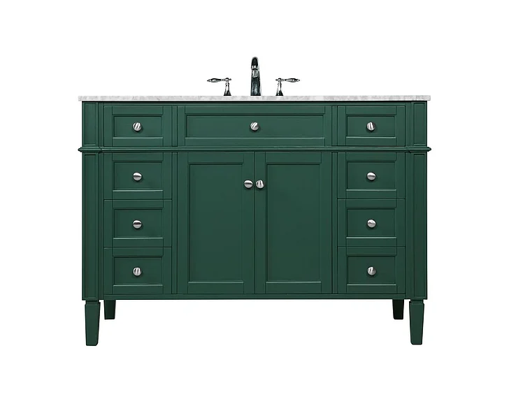 Elegant 48 In. Single Bathroom Vanity in Green VF12548GN