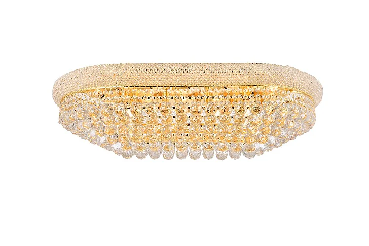 Elegant Primo 18 Light Gold Flush Mount Clear Royal Cut Crystal V1800F36SG/RC