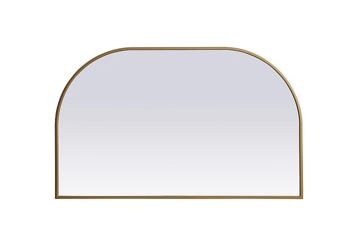 Elegant Metal Frame Arch Mirror 39X24 In. in Brass MR1B3924BRS