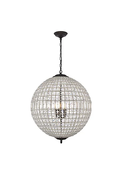 Elegant Olivia 5 Light Dark Bronze Chandelier Clear Royal Cut Crystal 1205D24DB/RC