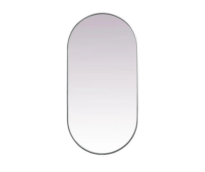 Elegant Metal Frame Oval Mirror 30X60 In. in Silver MR2A3060SIL
