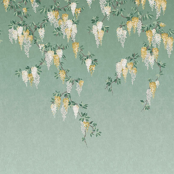 York Advantage Wisteria Green Wall Mural (Double Roll) 4164-50940