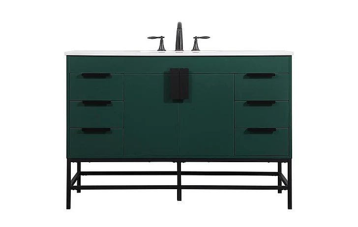 Elegant 48 In. Single Bathroom Vanity in Green VF488W48MGN CLOSEOUT