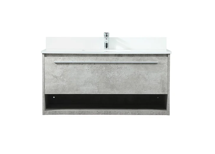 Elegant 40 In. Single Bathroom Vanity in Concrete Grey with Backsplash VF43540MCG-BS CLOSEOUT