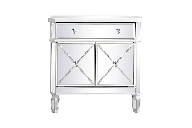 Elegant 32 In. Mirrored Cabinet in Antique White MF6-1002AW CLOSEOUT