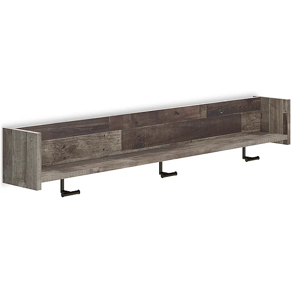 Neilsville Wall Mounted Coat Rack with Shelf in Multi Gray EA2120-151 FedEx/UPS