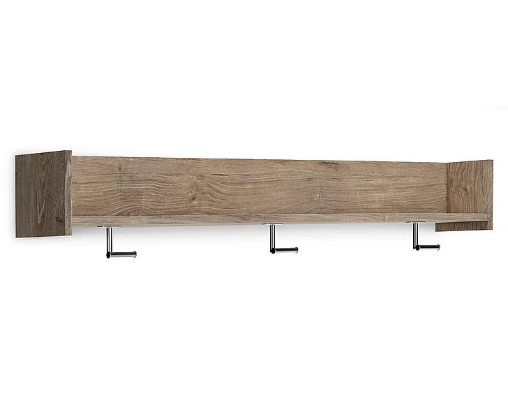 Oliah Wall Mounted Coat Rack with Shelf in Natural EA2270-151 FedEx/UPS