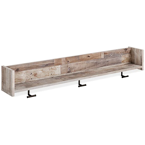 Neilsville Wall Mounted Coat Rack with Shelf in Whitewash EA2320-151 FedEx/UPS