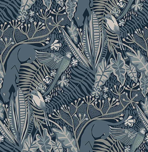 York NuWallpaper Poise Blue Peel & Stick Wallpaper PLS4213
