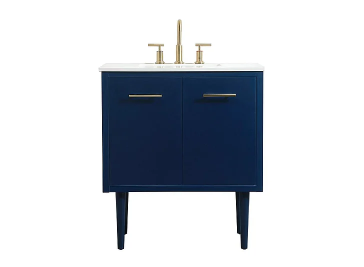 Elegant 30 In. Single Bathroom Vanity in Blue VF48030MBL CLOSEOUT