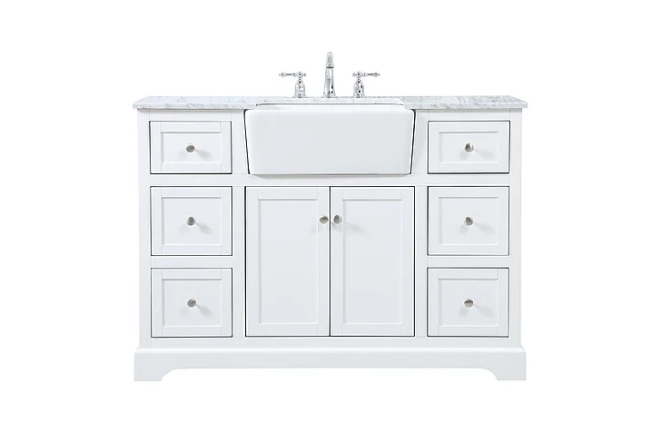 Elegant 48 In. Single Bathroom Vanity in White VF60248WH