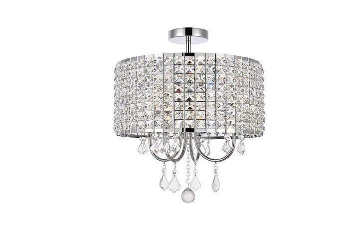 Elegant Elise 17 In. Flush Mount in Chrome LD712F17C CLOSEOUT