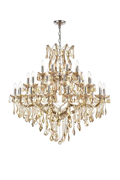Elegant Maria Theresa 37 Light Golden Teak Chandelier Golden Teak (Smoky) Royal Cut Crystal 2800G44GT-GT/RC
