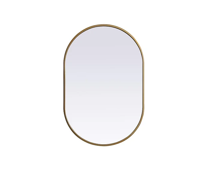 Elegant Metal Frame Oval Mirror 20X30 In. in Brass MR2A2030BRS