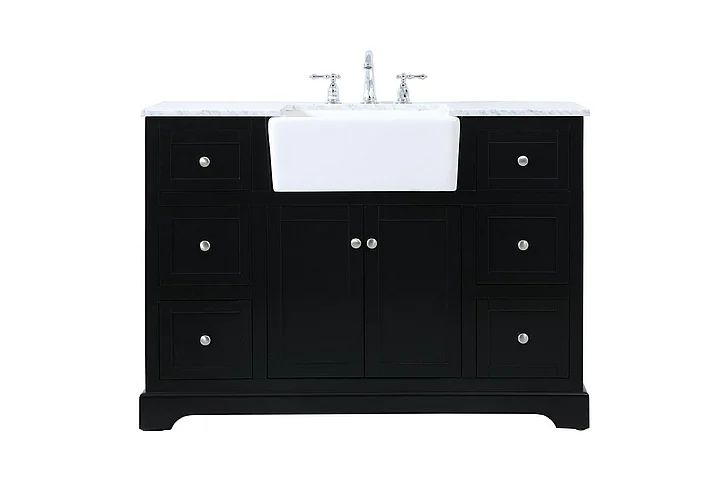 Elegant 48 In. Single Bathroom Vanity in Black VF60248BK