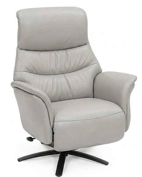 Hjort Knudsen 8051 Superior Swivel Recliner in Light Grey 8051/LF3M/379/SBSBlack (Large)