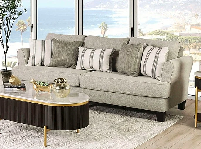 Furniture of America Ealing Sofa in Beige/Ivory SM1207-SF