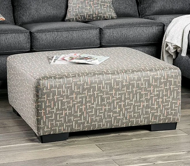 Furniture of America Earl Ottoman in Gray SM5152-OT