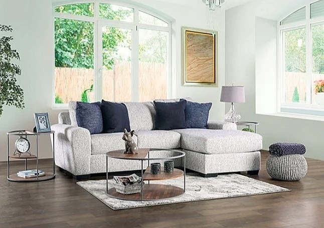 Furniture of America Eastcote Sectional in Cream SM1124