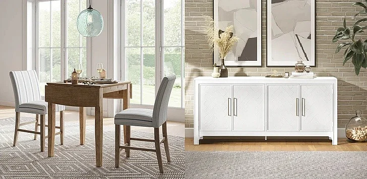 Jofran Eastern Tides 4pc Drop Leaf Counter Table in Bisque