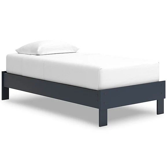 Simmenfort Twin Platform Bed in Navy Blue EB1528-111 FedEx/UPS