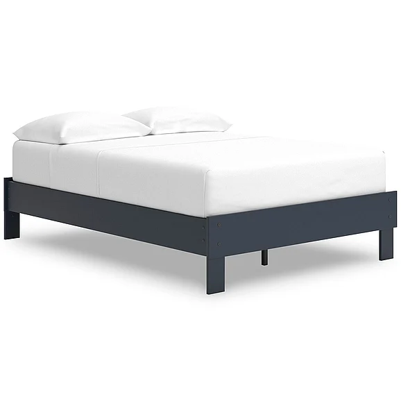 Simmenfort Full Platform Bed in Navy Blue EB1528-112 FedEx/UPS