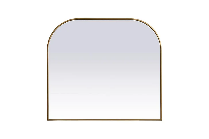 Elegant Metal Frame Arch Mirror 42X38 In. in Brass MR1B4238BRS