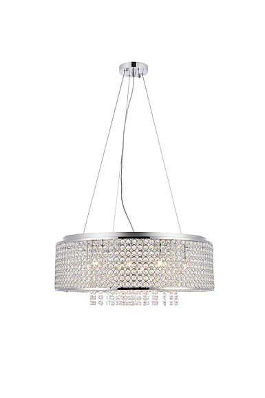 Elegant Amelie 10 Light Chrome Pendant Clear Royal Cut Crystal V2914D24C/RC CLOSEOUT