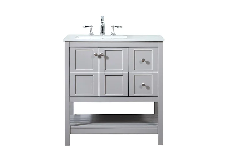 Elegant 32 In. Single Bathroom Vanity in Grey VF16432GR